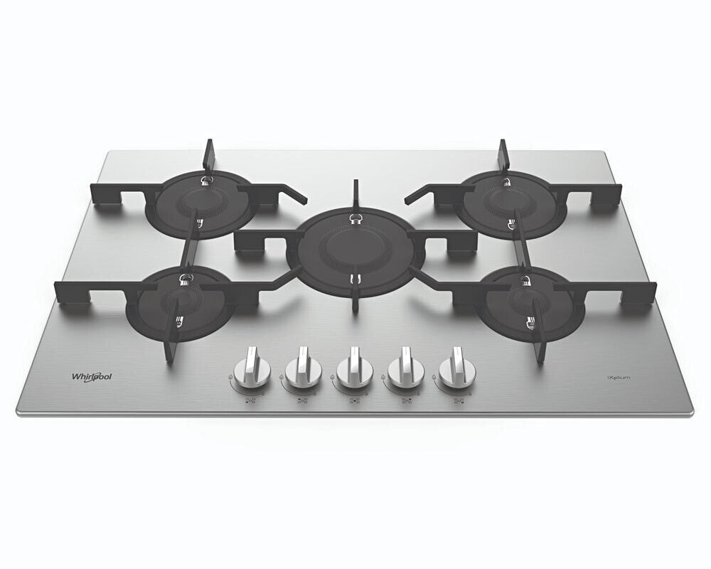 Whirlpool PMW75D2IXL Stainless Steel 75cm 5 Burner Gas Hob