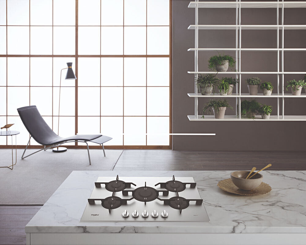 Whirlpool PMW75D2IXL Stainless Steel 75cm 5 Burner Gas Hob