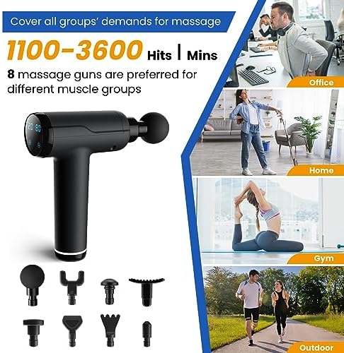 Premium Muscle Massage Gun - 2023 Deep Tissue Massager with 20 Speeds & 8 Massage Heads