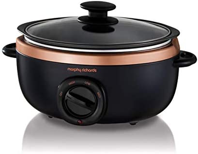 Morphy Richards Sear and Stew Slow Cooker 460016 Black and Rose Gold
