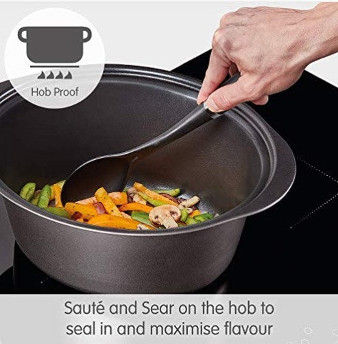 Morphy Richards Sear and Stew Slow Cooker 460016 Black and Rose Gold