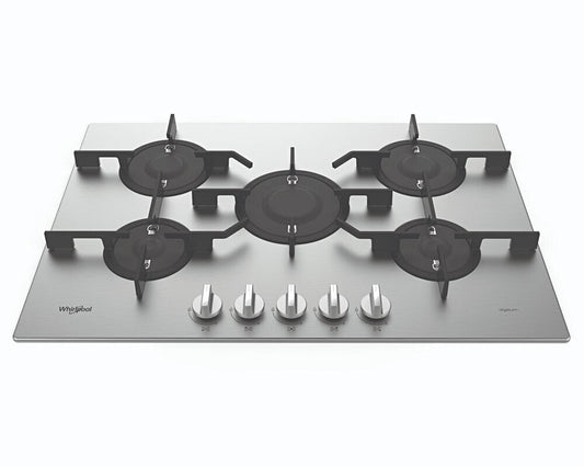 Whirlpool PMW75D2IXL Stainless Steel 75cm 5 Burner Gas Hob