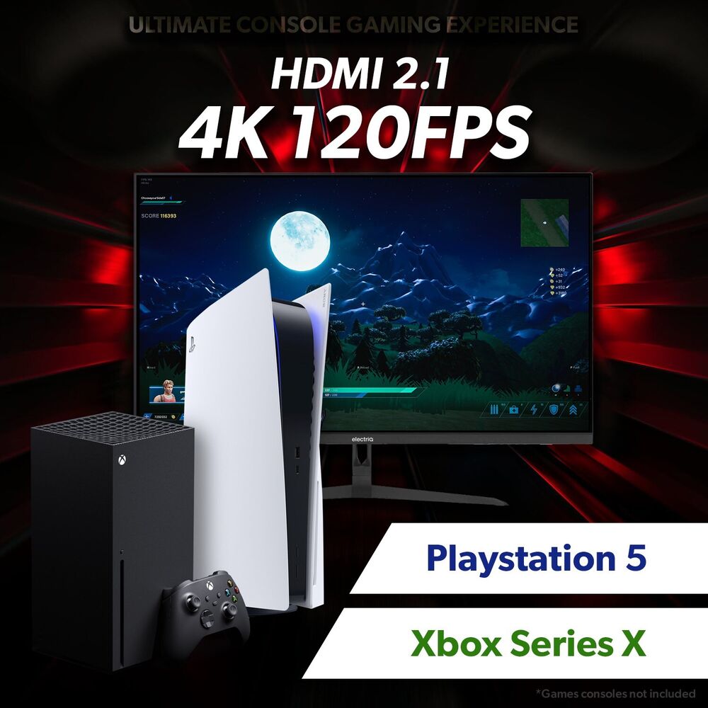 electriQ 32" PC & Console Gaming Monitor HDMI 2.1 4K 7ms 144Hz Refresh Rate
