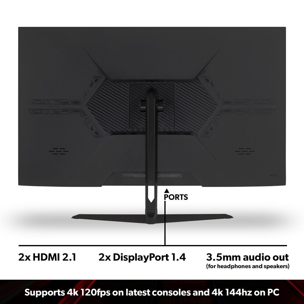 electriQ 32" PC & Console Gaming Monitor HDMI 2.1 4K 7ms 144Hz Refresh Rate